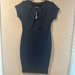 Boohoo Navy Midi Dress